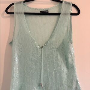 PrettyLittleThing Light Green Sequin Blouse